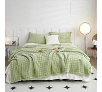 Couverture chauffante en Polaire, Format King, côtelée 3D, Douce et Chaude, Plaid léger et Moelleux pour canapé, lit, Sofa, 99 x 150 cm