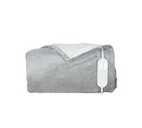 HOMCOM Couverture Chauffante, 180 x 130 cm, Plaid Chauffant avec 9 Niveaux de Chauffage, Minuterie 9 Heures, Lavable en Machine, Protection contre la Surchauffe, Flanelle et Velours de Coton, Gris