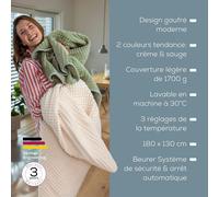 Couverture chauffante - hd 72 waffle ivoire