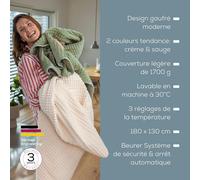 Couverture chauffante - hd 72 waffle verte