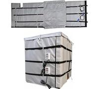 Couverture Chauffante Intégrale Pour Conteneurs Ibc De 200 À 1000 Litres (55/275 Gallons), 2000 W/4000 W, Thermostat Numérique De 0 À 150 °C (32 À 302 °F), Décongélation Rapide(Gray,275Gal/1000L)