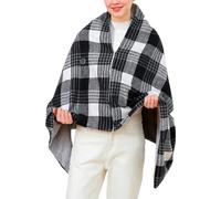 Couverture chauffante portable à carreaux, enroulable avec poche, châle chauffé, lavable avec 3 niveaux de température, portable et sans fil, pour maison extérieure, camping, vacances Natal