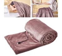 Couverture Chauffante, Portable USB Rechargeable Plaid Chauffant, Flanelle Doux Confortable, Réglage de la Température sur Trois Niveaux, Câble USB Amovible Facile à Laver,Rose,100×80cm/39×31in