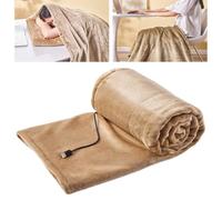 Couverture Chauffante, Portable USB Rechargeable Plaid Chauffant, Flanelle Doux Confortable, Réglage de la Température sur Trois Niveaux, Câble USB Amovible Facile à Laver,Jaune,180×80cm/71×31in