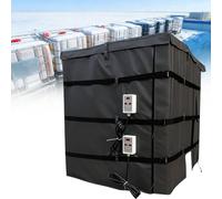 Couverture Chauffante Pour Conteneur Ibc, Couverture Chauffante Intégrale Pour Conteneur Ibc De 200/1000 L (55/275 Gal), 2000/4000 W, Contrôle Précis De La 0 À 150 °C(Black,275Gal/1000L)