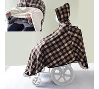 Couverture chauffante pour fauteuil roulant, cape chauffante en polaire avec capuche pour adultes, design semi-enveloppé universel pour plus de confort et de chaleur