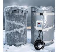 Couverture Chauffante Pour FûT D'Huile 2000 W, Avec Couvercle Et RéGulateur De TempéRature De 0 à 120 °C, Pour FûT Ibc De 200 Litres (53 Gallons), Pour Usine Atelier Grey