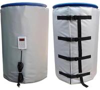 Couverture Chauffante Professionnelle Intégrale Pour Conteneur Ibc 55/275 Gallons, 2000 W/4000 W, Température Réglable De 0 À 150 °C (32 À 302 °F), Chauffage Rapide, Amovible(Gray,55Gal/200L)