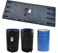 Couverture Chauffante Professionnelle Intégrale Pour Conteneur Ibc 55/275 Gallons, 4000 W, Chauffage Rapide Et Thermostat Réglable En Option De 0 À 150 °C, Matériaux Isolants(Black,55Gal/200L)