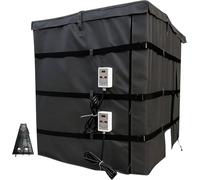Couverture Chauffante Professionnelle Intégrale Pour Conteneur Ibc 55/275 Gallons, 4000 W, Chauffage Rapide Et Thermostat Réglable En Option De 0 À 150 °C, Matériaux Isolants(Black,275Gal/1000L)