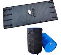 Couverture Chauffante Professionnelle Intégrale Pour Conteneur Ibc/Réservoir De 55/275 Gallons, Isolation Thermique Pour Fûts D'huile Couverture Chauffante, Réglable 0 À 150 °C(Black,55Gal/200L)