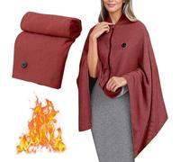 Couverture Chauffante Rechargeable Par USB, Châle Chauffant Portable, Trois Températures Réglables, Conception Portable Avec Fermeture Éclair Idéale For Une Utilisation À Domicile(Red)