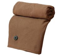 Couverture chauffante USB, jeté électrique portable avec fermeture éclair, châle doux et chaud lavable pour chaise de bureau à usage domestique/59, 1 x 31, 5 pouces (marron)