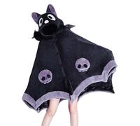 Couverture Chauve-Souris Portable - Poncho à Capuche Mignon de Dessin animé avec Ailes de démon, Polaire Super Douce | Vêtements de Costume d'halloween Confortables pour Adultes et, Couverture