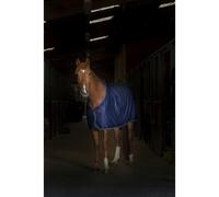 Couverture cheval EQUITHÈME Micropolaire Standard bleu marine-blanc 135