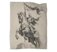 Couverture Chevalier tenant une bannière, à cheval, tourné vers l'avant, Housse De Canapé-lit Parfaite 40x50inch(100x130cm),douce Confortable Au Toucher,parfaite Pour Garder Toute La Famille Au Chaud