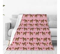 Couverture Chow Love Hearts Dog Couverture Douce Toutes Saisons Couvertures Chaudes Légères et pelucheuses en Flanelle pour lit, canapé et canapé 150X125 CM