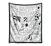 Couverture Colorée Pour | Lavable Et | Colorez Votre Propre Couverture | Pour Famille Camarades De Classe Garçons Filles Amateurs D'art Fête De Classe Salon