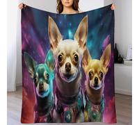Couverture Colourful Chihuahua - Couverture Polaire - Couverture De Canapé en Peluche Flannel Douce Et Moelleuse - Décoration pour Lit, Canapé, Canapé, (140×180cm)