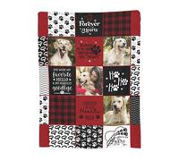 Couverture Commémorative Photo Chien Chat | Plaid Flanelle Doux | Cadeau Deuil Animal 3 Tailles