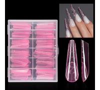 Couverture complète transparente Double système d'ongles Forme UVS Gel acrylique Forme d'art Faux ongles avec échelle pour l'extension