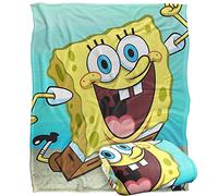 Couverture Courte Soyeuse au Toucher Super Doux Motif Bob l'éponge 152 x 127 cm