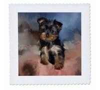 Couverture courtepointe carr e 3dRose qs_3868_1, chiot Yorkshire Toy, 25,4 x 25,4 cm