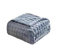 Couverture Couverture en peluche à bulles 3D douce | Plaid polaire blanc texturé chaud et confortable for canapé - Couvertures extra chaudes for Noël(Paopao light grey,130x150cm)