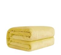 Couverture Couvertures d'hiver for Lits, Couvre-lit en Molleton de Corail, Bleu uni, Doux, Chaud et Fin, Couverture de canapé, Plaid(Yellow,150X200CM 58X78Inch)