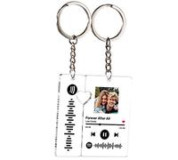 Couverture d'Album Photo Couple Porte-clés Personnalisées Scannable Spotify Code Cadre photo Porte-clés Panneau de Musique Acrylique Cadeau pour Amoureux