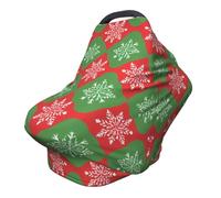 Couverture d'allaitement à carreaux flocon de neige - Couverture complète à 360° - Écharpe extensible de Noël pour l'allaitement et le siège de voiture - Convient à la plupart des poussettes et