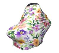 Couverture d'allaitement à fleurs colorées - Couverture complète à 360° - Motif marguerite - Écharpe extensible pour l'allaitement et le siège de voiture - Convient à la plupart des poussettes et