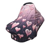 Couverture d'allaitement en forme de cœur rose à 360 °, couverture complète pour la Saint-Valentin, écharpe extensible romantique pour l'allaitement et la housse de siège de voiture, convient à la