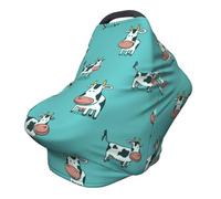 Couverture d'allaitement en forme de vache - Couverture complète à 360° - Écharpe extensible pour l'allaitement et le siège de voiture - Convient à la plupart des poussettes et landaus