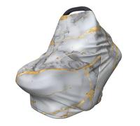 Couverture d'allaitement multi-usage pour bébé, art abstrait moderne, motif marbre gris doré, housse de siège de voiture pour bébés, douce et respirante, essentiels pour l'allaitement nouveau-né pour