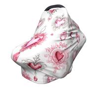 Couverture d'allaitement multi-usage pour bébé, rose diamant en forme de cœur, housse de siège de voiture d'allaitement pour bébés, douce et respirante, essentiels pour l'allaitement nouveau-né pour
