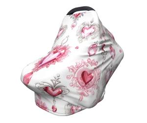 Couverture d'allaitement multi-usage pour bébé, rose diamant en forme de cœur, housse de siège de voiture d'allaitement pour bébés, douce et respirante, essentiels pour l'allaitement nouveau-né pour