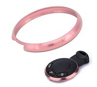 Couverture D'anneau de Porte-clés, Akozon Aluminium Intelligent Couverture de Garniture de Jante D'anneau de Porte-clés Remplacement pour Mini R55 R56 R57 R58 R59 R60(Rose)