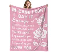 Couverture d'anniversaire Je t'aime, couverture de canapé douce et confortable à imprimé rose, cadeau pour lui et elle, couverture d'anniversaire de mariage pour couple, cadeau pour petite amie