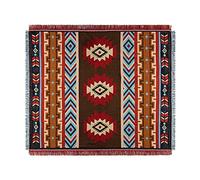 Couverture D'aztec Navajo, Couverture de canapé avec des Glands, Ethnique, bohémien, Motif Géométrique, Couvre-Lit, Tapis, Couverture pour canapé, Chaise, canapé, Lit, Nappe (90×210 cm)