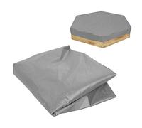 Couverture de bac à Sable, 140 x 120 x 20 cm / 55,1 x 47,2 x 7,9 Pouces Bouchon de Sable Hexagonal en PVC pour bac à Sable, Piscine étanche, Emballage Complet avec Cordon de (Grey)