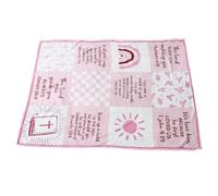 Couverture de Baptême Garçon Rose en Flanelle, Motifs Religieux Élégants | Polaire Polyester, Paroles Dorées et Broderie, Pliable, pour -nés, Photos de Baptême, Siestes