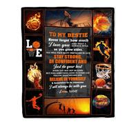 Couverture de Basket-Ball personnalisée pour Mon Petit-Fils de Grand-mère Grand-père Reste Fort sois confiant Crois en toi Anniversaire Remise des diplômes Couverture Polaire personnalisée