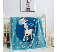 Couverture de Bébé en Peluche Douce, Confort Double Couche,Unisexe - pour Poussette, Draps pour lit de Bébé,Nouveau-nés, Emmailloter,Couverture de Jeu 39x51 Pouces (Cerf Vert)
