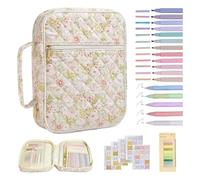 Couverture de Bible, grand sac de protection portable floral matelassé avec onglets, surligneurs et stylos élégants pour filles, femmes, style 1