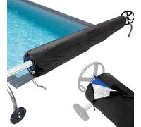 Couverture de bobine solaire de piscine - Couverture solaire robuste, couverture de protection imperméable | Couverture de bobine solaire de piscine avec sangle réglable 495 x 97 cm Couverture solaire