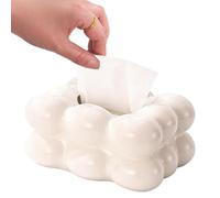 Couverture de boîte à mouchoirs - Conception esthétique de Barbe à Papa, Support en céramique de Guimauve, étui à Serviettes Soft Cube, Distributeur de Bureau | Organisateur décoratif pour