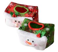 Couverture de boîte à mouchoirs de noël, 2 pièces, Mignon et drôle, Non scellé avec Frein carré, Support mouchoirs Doux pour la Maison et Le Bureau, Support décoration