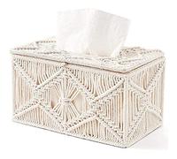 Couverture De Boîte À Mouchoirs, Décor , Porte-mouchoirs En Papier Rectangulaire Avec Boucle De Perles, Boîte Cubique De Mouchoirs En Macramé, Organisateur De Mouchoirs De Serviette, Décoration De