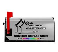 Couverture de Boîte aux Lettres - Couvre de Personnalisé - Autocollants d'adresse imperméables personnalisés, Décoration extérieure pour jardin, cour ou maison